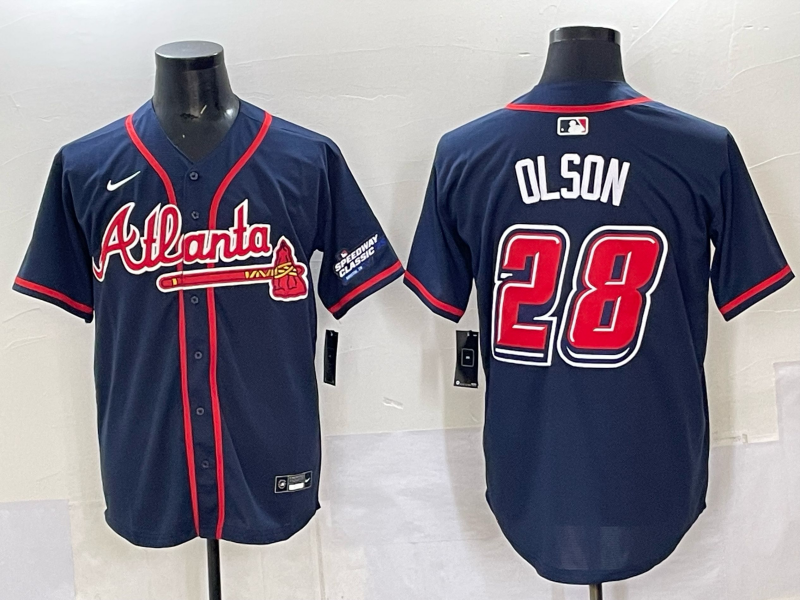 Men Atlanta Braves #28 Olson blue Nike 2025 MLB Jersey style 004